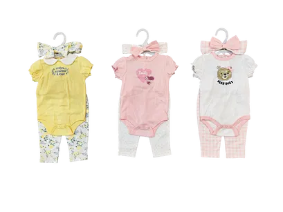 3Pcs Bodysuit pant Headband Set